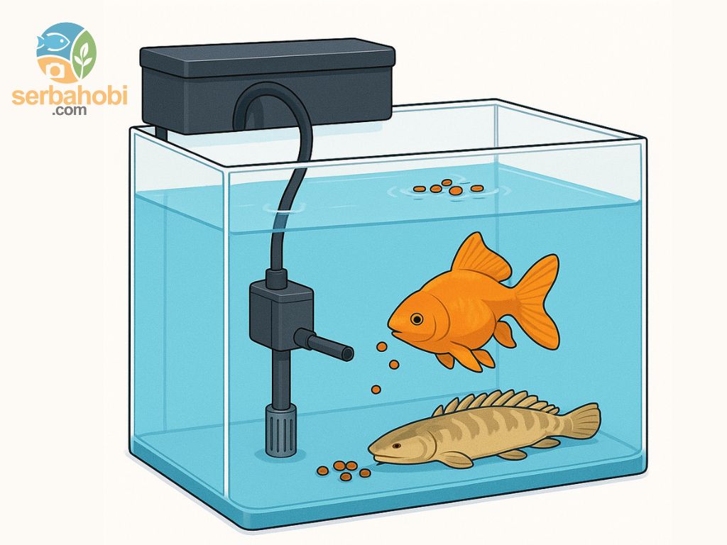 perbandingan pelet floating dan sinking untuk menentukan type yang sesuai dengan ikan peliharaan