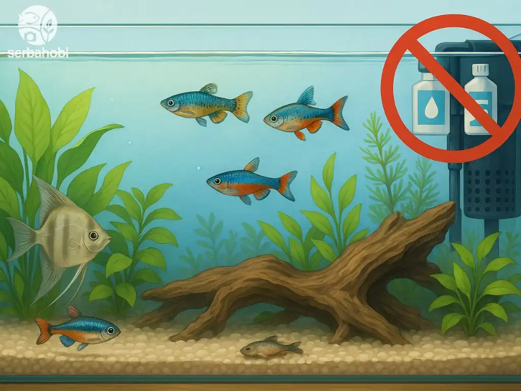 aquarium jernih tanpa obat