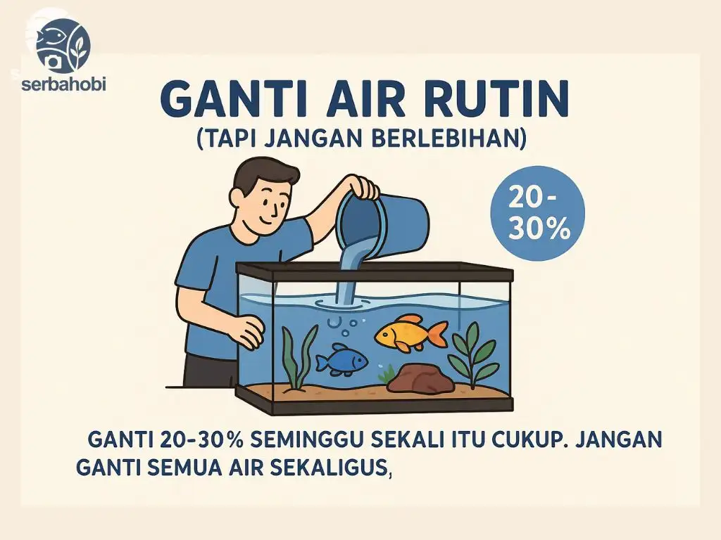 ganti air secara rutin