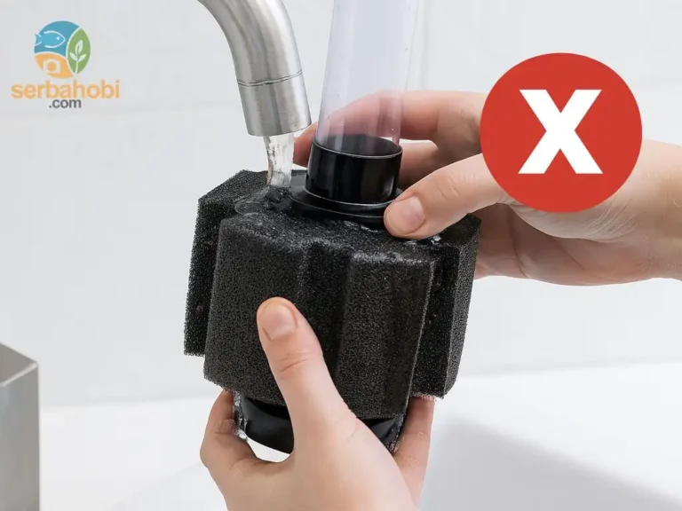 membersihkan sponge filter dengan benar