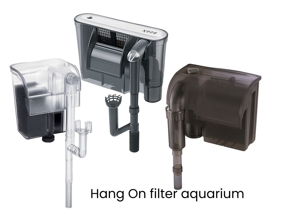 Hang-on filter adalah jenis filter yang dipasang dengan cara digantung di sisi luar aquarium